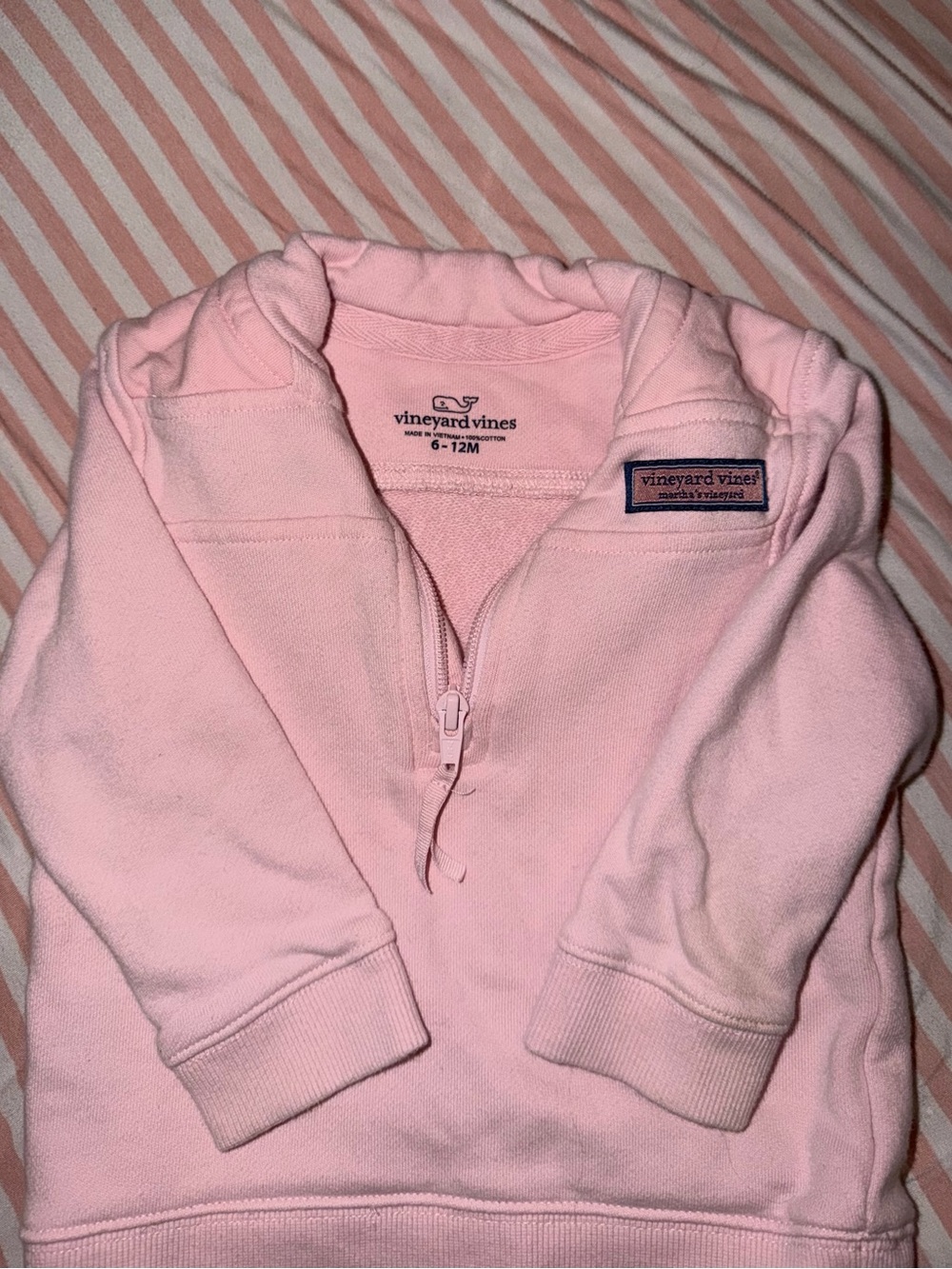 Vineyard Vines Light Pink Baby Pullover Puffer Jacket 6-12 months like new cond